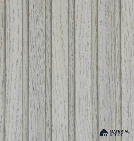 White Wooden Louver PN 05728 8 ft x 4.7 inch Solid Wood Panel - 12 mm | Suitable for Feature Wall, TV Unit & Living Room | Width is Subjected to 5% Variation