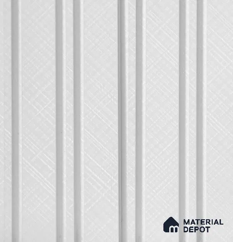 White Patterned Louver PN 05736 8 ft x 4.7 inch Solid Wood Panel - 12 mm | Suitable for Feature Wall, TV Unit & Living Room | Width is Subjected to 5% Variation