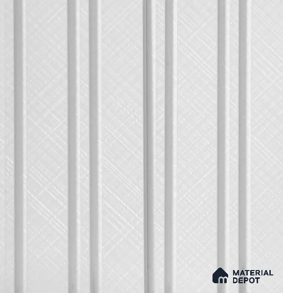 White Patterned Louver PN 05736 8 ft x 4.7 inch Solid Wood Panel - 12 mm | Suitable for Feature Wall, TV Unit & Living Room | Width is Subjected to 5% Variation