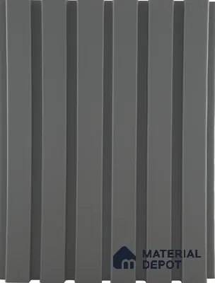 Grey Plain Colour Louver Carbon 282 9 ft x 4.7 inch MDF Panel - 18 mm | Suitable for Feature Wall, TV Unit & Living Room | Width is Subjected to 5% Variation