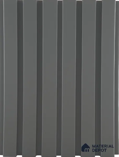 Grey Plain Colour Louver Carbon 282 9 ft x 4.7 inch MDF Panel - 18 mm | Suitable for Feature Wall, TV Unit & Living Room | Width is Subjected to 5% Variation