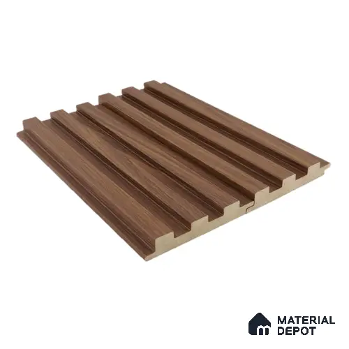 Brown Wooden Louver PN 00025 B 9 ft x 4.7 inch MDF Panel - 18 mm | Suitable for Feature Wall, TV Unit & Living Room | Width is Subjected to 5% Variation