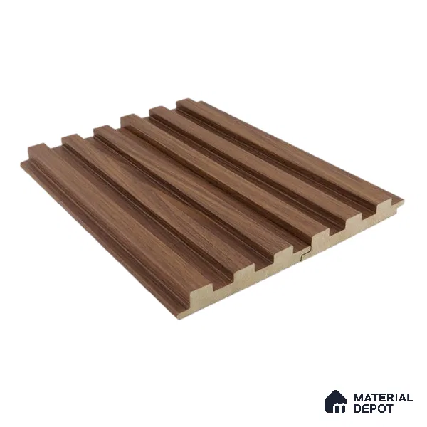 Brown Wooden Louver PN 00025 B 9 ft x 4.7 inch MDF Panel - 18 mm | Suitable for Feature Wall, TV Unit & Living Room | Width is Subjected to 5% Variation