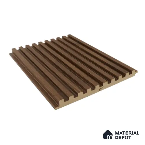 Brown Wooden Louver PN 00025 D 9 ft x 4.7 inch MDF Panel - 18 mm | Suitable for Feature Wall, TV Unit & Living Room | Width is Subjected to 5% Variation