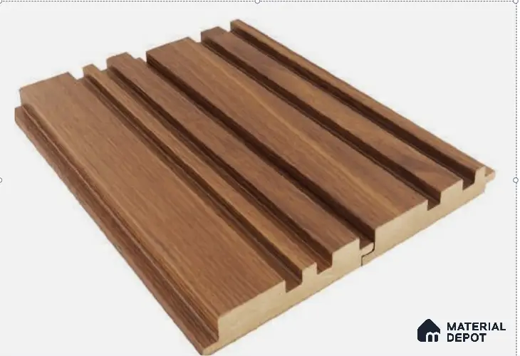 Brown Wooden Louver PN 00024 A 9 ft x 4.7 inch MDF Panel - 18 mm | Suitable for Feature Wall, TV Unit & Living Room | Width is Subjected to 5% Variation