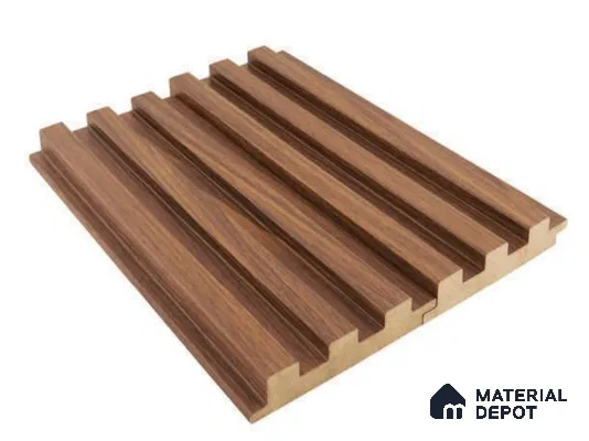 Brown Wooden Louver PN 00024 B 9 ft x 4.7 inch MDF Panel - 18 mm | Suitable for Feature Wall, TV Unit & Living Room | Width is Subjected to 5% Variation