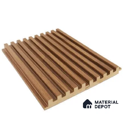 Brown Wooden Louver PN 00024 D 9 ft x 4.7 inch MDF Panel - 18 mm | Suitable for Feature Wall, TV Unit & Living Room | Width is Subjected to 5% Variation