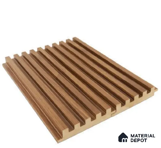 Brown Wooden Louver PN 00024 D 9 ft x 4.7 inch MDF Panel - 18 mm | Suitable for Feature Wall, TV Unit & Living Room | Width is Subjected to 5% Variation