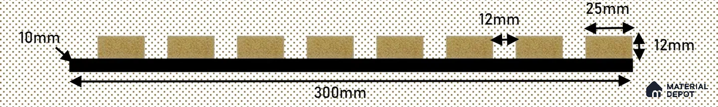 P1 612 Zurich 7.8 ft x 0.98 ft (2400x300 mm) Texture Finish Acoustic Panel - 22 mm | Suitable for Office, Auditorium & Cinema Hall | Width is Subjected to 5% Variation