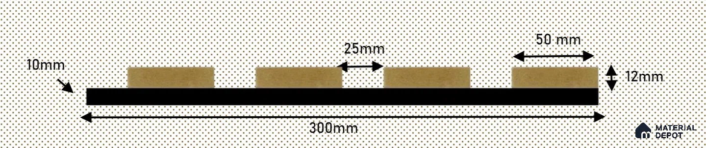 P3 578 Vienna 7.8 ft x 0.98 ft (2400x300 mm) Texture Finish Acoustic Panel - 22 mm | Suitable for Office, Auditorium & Cinema Hall | Width is Subjected to 5% Variation