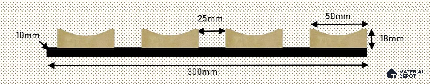 P6 163 Stockholm 7.8 ft x 0.98 ft (2400x300 mm) Texture Finish Acoustic Panel - 28 mm | Suitable for Office, Auditorium & Cinema Hall | Width is Subjected to 5% Variation
