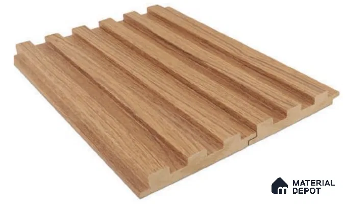 Brown Wooden Louver PN 00026 B 9 ft x 4.7 inch MDF Panel - 18 mm | Suitable for Feature Wall, TV Unit & Living Room | Width is Subjected to 5% Variation