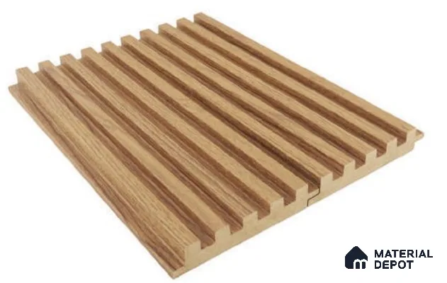 Brown Wooden Louver PN 00026 D 9 ft x 4.7 inch MDF Panel - 18 mm | Suitable for Feature Wall, TV Unit & Living Room | Width is Subjected to 5% Variation