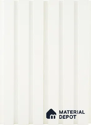 White Plain Colour Louver PN 05200 9 ft x 4.7 inch MDF Panel - 18 mm | Suitable for Feature Wall, TV Unit & Living Room | Width is Subjected to 5% Variation