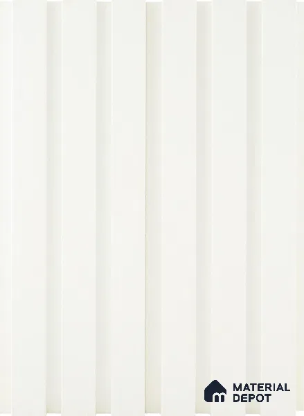 White Plain Colour Louver PN 05200 9 ft x 4.7 inch MDF Panel - 18 mm | Suitable for Feature Wall, TV Unit & Living Room | Width is Subjected to 5% Variation