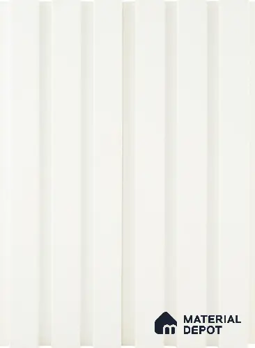 White Plain Colour Louver PN 05200 9 ft x 4.7 inch MDF Panel - 18 mm | Suitable for Feature Wall, TV Unit & Living Room | Width is Subjected to 5% Variation