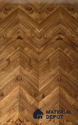 Teak Center Joint (W Design) 2440x1220 mm Silicon Natural Veneer - 3.7 mm