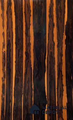 Ziricote Vertical 2440x1220 mm Silicon Natural Veneer - 3.7 mm