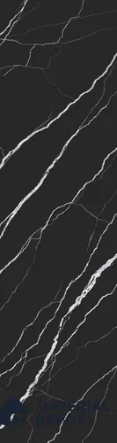 Marble Large Format Slab TL 11940 Midnight Vein 10 ft x 3 ft Black Colour Body Matte Finish | 2 Random Faces - 15 mm | Suitable for Counter Top, Table Top & Window Frame