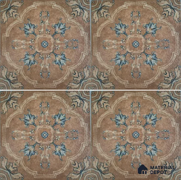 Moroccan Look Tile TL 11632 Merlin Choco Decore 16 x 16 inch Matte Vitrified Tile - 12 mm