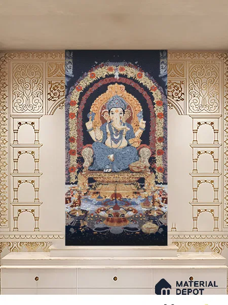 Mosaic Look Poster Wall Tile TL 12374 Poster 61  4 ft x 2 ft Gloster Finish Vitrified - 9 mm | Suitable For  Living Room, Bedroom & Office | 1 Box Contains 4 Piece Packing