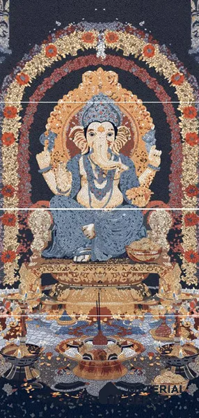 Mosaic Look Poster Wall Tile TL 12374 Poster 61  4 ft x 2 ft Gloster Finish Vitrified - 9 mm | Suitable For  Living Room, Bedroom & Office | 1 Box Contains 4 Piece Packing