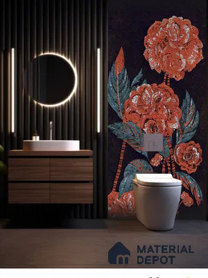 Mosaic Look Poster Wall Tile TL 12381 Poster 95  4 ft x 2 ft Gloster Finish Vitrified - 9 mm | Suitable For  Living Room, Bedroom & Office | 1 Box Contains 4 Piece Packing