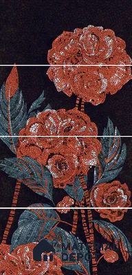 Mosaic Look Poster Wall Tile TL 12381 Poster 95  4 ft x 2 ft Gloster Finish Vitrified - 9 mm | Suitable For  Living Room, Bedroom & Office | 1 Box Contains 4 Piece Packing