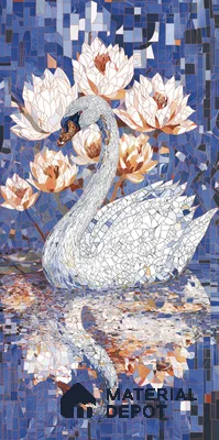Mosaic Look Poster Wall Tile TL 12382 Poster 84  4 ft x 2 ft Gloster Finish Vitrified - 9 mm | Suitable For  Living Room, Bedroom & Office | 1 Box Contains 4 Piece Packing