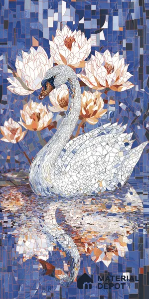 Mosaic Look Poster Wall Tile TL 12382 Poster 84 4 ft x 2 ft Gloster Finish Vitrified - 9 mm | Suitable For Living Room, Bedroom & Office | 1 Box Contains 4 Piece Packing