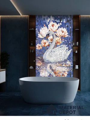 Mosaic Look Poster Wall Tile TL 12382 Poster 84  4 ft x 2 ft Gloster Finish Vitrified - 9 mm | Suitable For  Living Room, Bedroom & Office | 1 Box Contains 4 Piece Packing