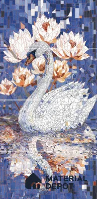 Mosaic Look Poster Wall Tile TL 12382 Poster 84  4 ft x 2 ft Gloster Finish Vitrified - 9 mm | Suitable For  Living Room, Bedroom & Office | 1 Box Contains 4 Piece Packing