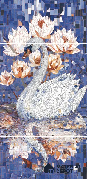 Mosaic Look Poster Wall Tile TL 12382 Poster 84 4 ft x 2 ft Gloster Finish Vitrified - 9 mm | Suitable For Living Room, Bedroom & Office | 1 Box Contains 4 Piece Packing