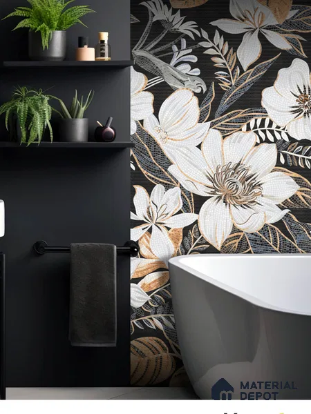 Mosaic Look Poster Wall Tile TL 12379 Poster 09  4 ft x 2 ft Gloster Finish Vitrified - 9 mm | Suitable For  Living Room, Bedroom & Office | 1 Box Contains 4 Piece Packing