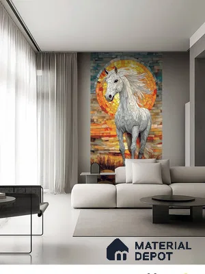 Mosaic Look Poster Wall Tile TL 12384 Chetak  4 ft x 2 ft Gloster Finish Vitrified - 9 mm | Suitable For  Living Room, Bedroom & Office | 1 Box Contains 4 Piece Packing
