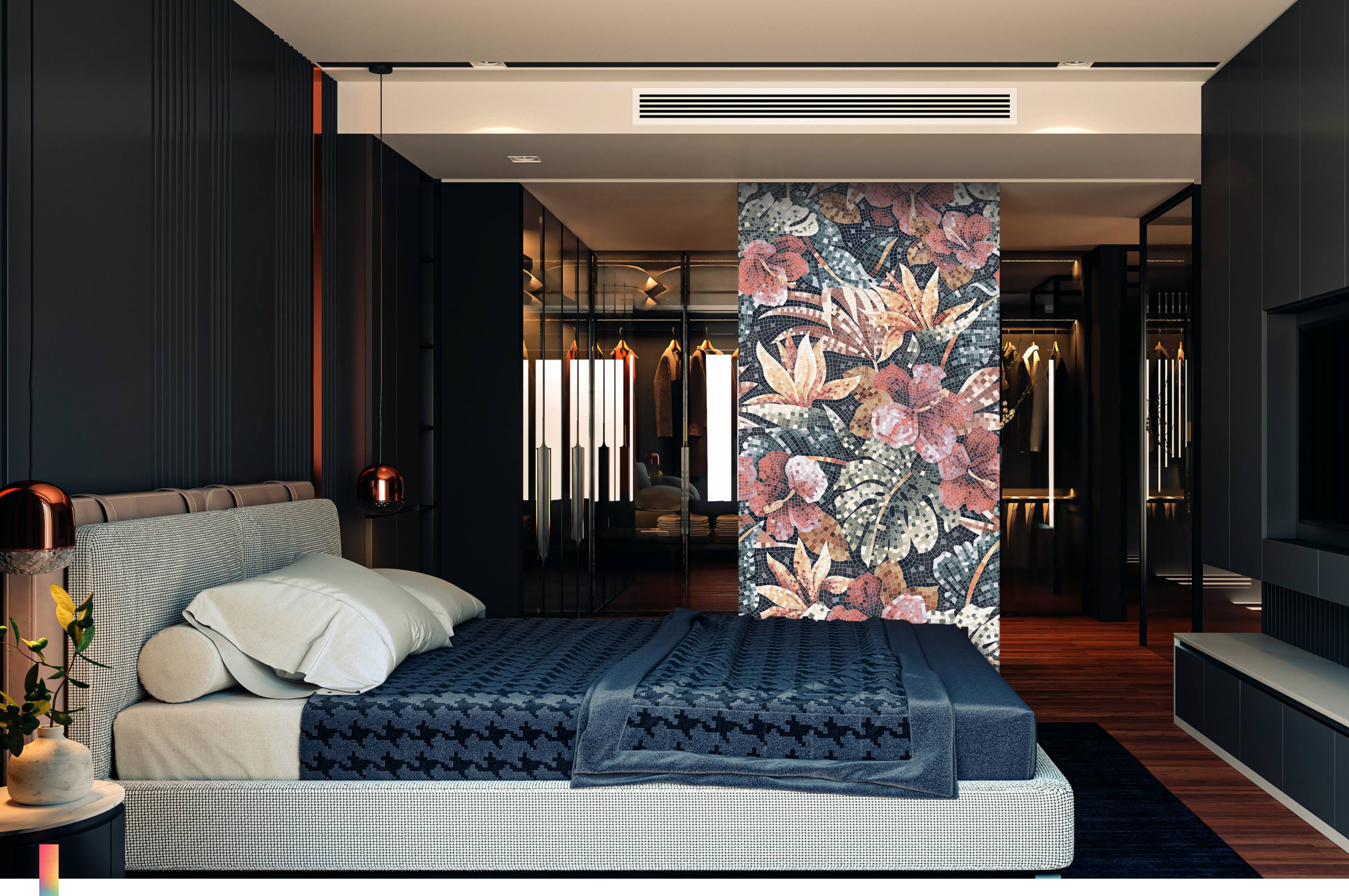 Mosaic Look Poster Wall Tile TL 12377 Poster 113  4 ft x 2 ft Gloster Finish Vitrified - 9 mm | Suitable For  Living Room, Bedroom & Office | 1 Box Contains 4 Piece Packing