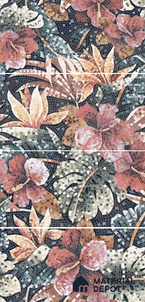 Mosaic Look Poster Wall Tile TL 12377 Poster 113  4 ft x 2 ft Gloster Finish Vitrified - 9 mm | Suitable For  Living Room, Bedroom & Office | 1 Box Contains 4 Piece Packing