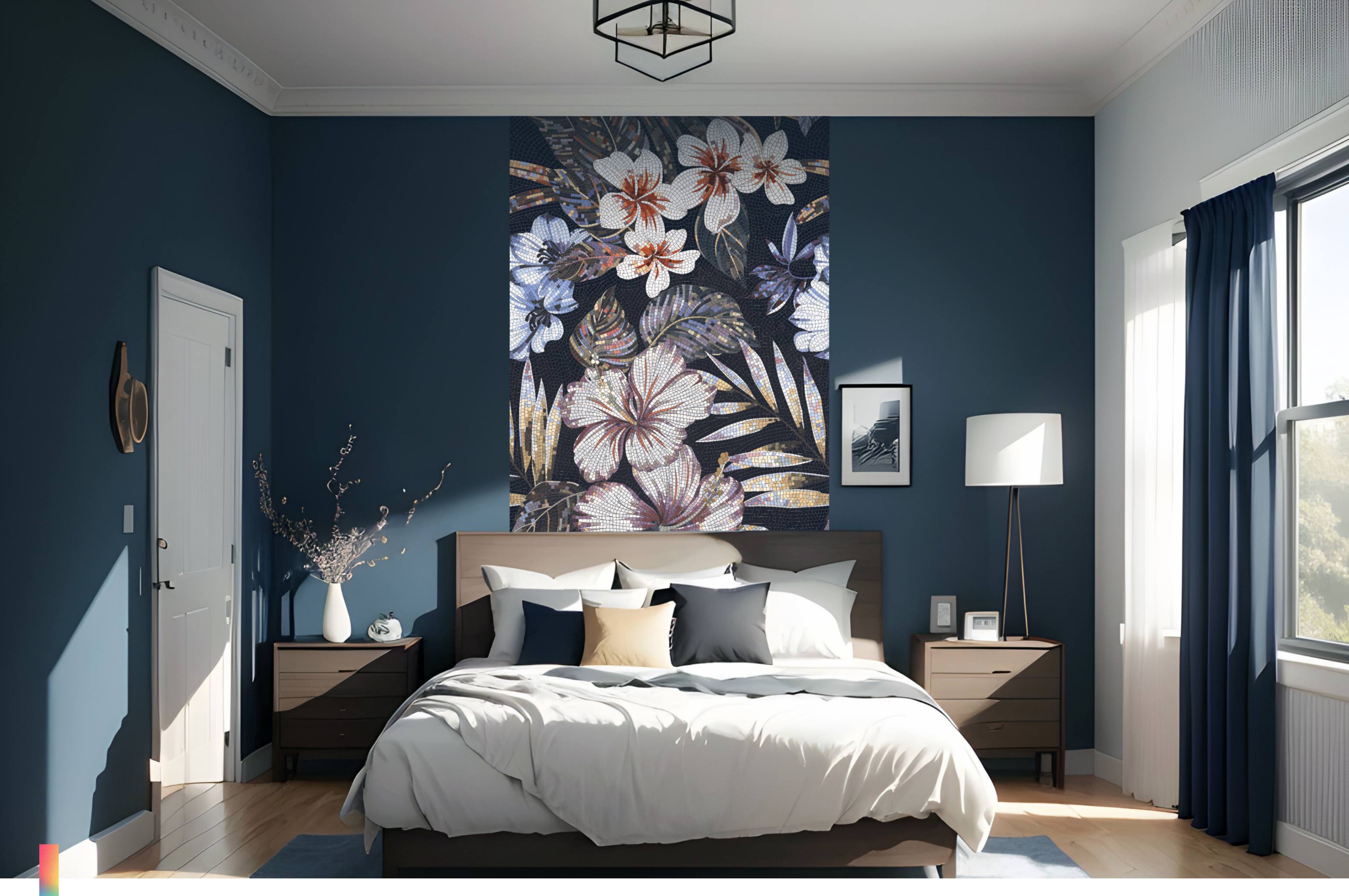 Mosaic Look Poster Wall Tile TL 12378 Poster 11  4 ft x 2 ft Gloster Finish Vitrified - 9 mm | Suitable For  Living Room, Bedroom & Office | 1 Box Contains 4 Piece Packing