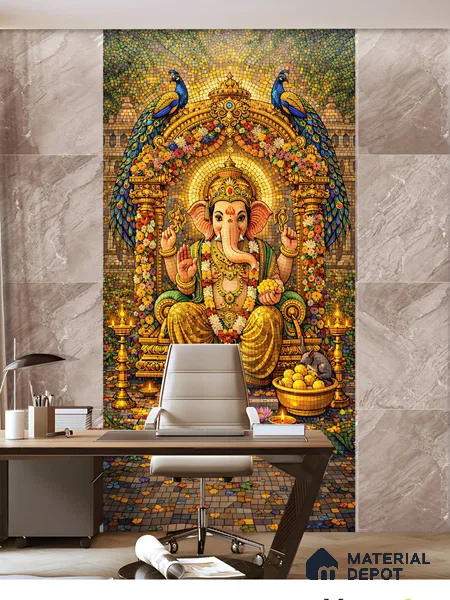 Mosaic Look Poster Wall Tile TL 12373 Vignesh 4 ft x 2 ft Gloster Finish Vitrified - 9 mm | Suitable For Living Room, Bedroom & Office | 1 Box Contains 4 Piece Packing