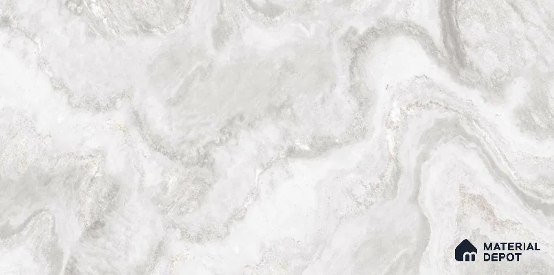 Marble Look Tile TL 11609 GS Nesta White 4 ft x 2 ft Glossy Vitrified Tile - 9 mm