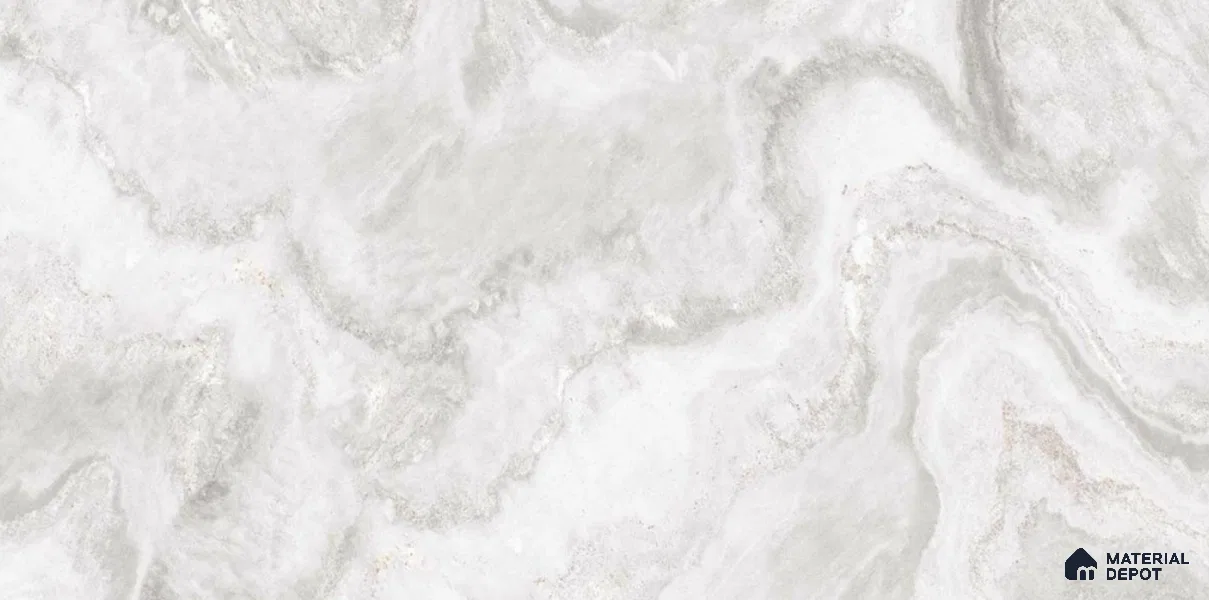 Marble Look Tile TL 11609 GS Nesta White 4 ft x 2 ft Glossy Vitrified Tile - 9 mm