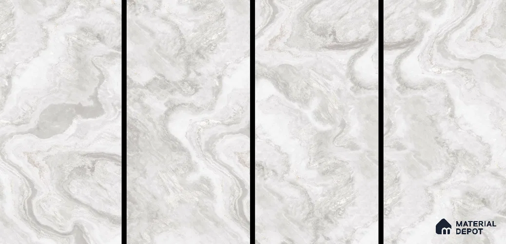 Marble Look Tile TL 11609 GS Nesta White 4 ft x 2 ft Glossy Vitrified Tile - 9 mm