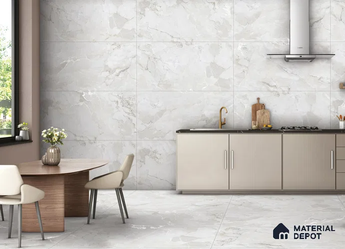 Marble Look Tile TL 11582 CR El Zurich Natural 4 ft x 2 ft Carving Matte Vitrified Tile - 9 mm