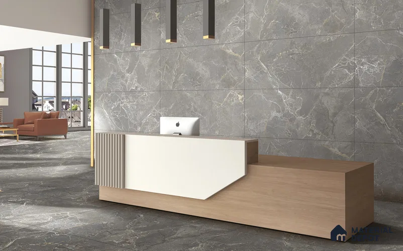 Marble Look Tile TL 11587 CR El Moreso Nero 4 ft x 2 ft Carving Matte Vitrified Tile - 9 mm