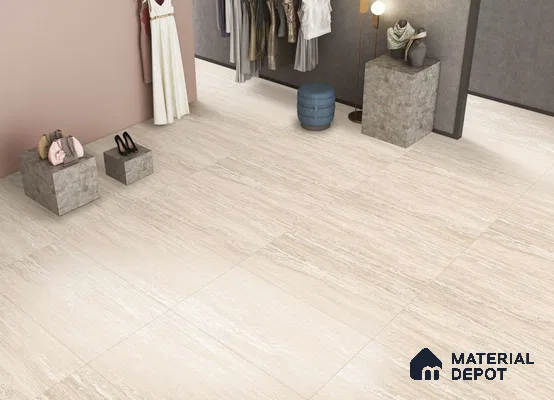 Stone Look Tile TL 11530 CR Travetino Rose Gold 4 ft x 2 ft Carving Matte Vitrified Tile - 9 mm