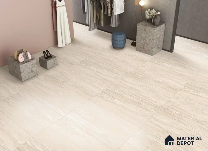 Stone Look Tile TL 11530 CR Travetino Rose Gold 4 ft x 2 ft Carving Matte Vitrified Tile - 9 mm