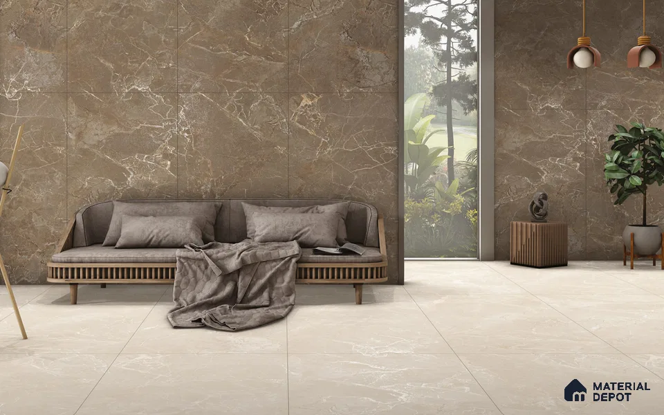 Marble Look Tile TL 11586 CR El Moreso Ivory 4 ft x 2 ft Carving Matte Vitrified Tile - 9 mm