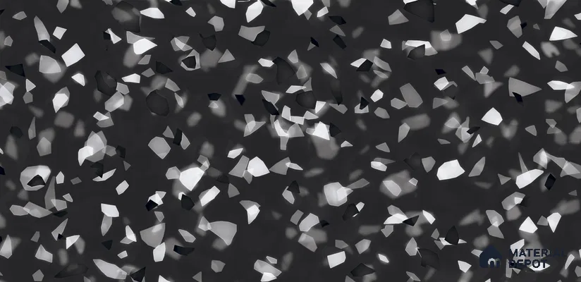 Terrazzo Look Tile TL 11531 CR Super Terrazzo Black 4 ft x 2 ft Carving Matte Vitrified Tile - 9 mm
