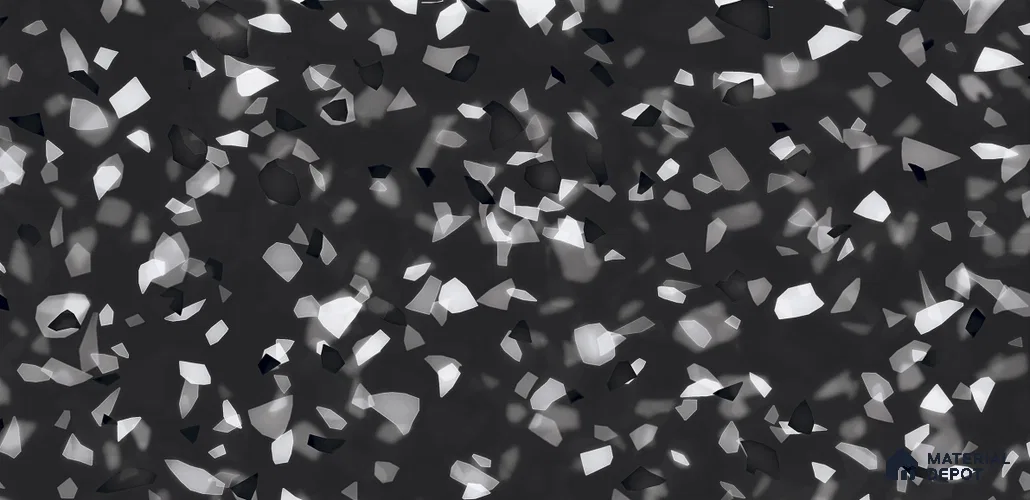 Terrazzo Look Tile TL 11531 CR Super Terrazzo Black 4 ft x 2 ft Carving Matte Vitrified Tile - 9 mm