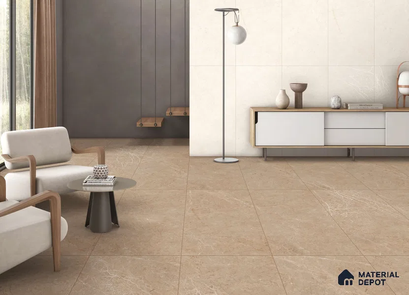 Marble Look Tile TL 11578 CR Celino Beige 4 ft x 2 ft Carving Matte Vitrified Tile - 9 mm
